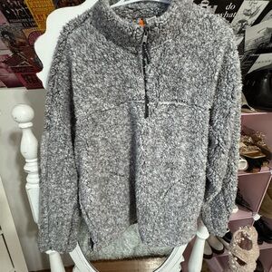 Ladies Gray Sherpa Sweater